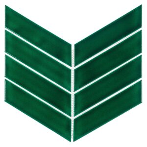 Mozaic Verde Royal Chevron Vert  31,8x22,4 cm