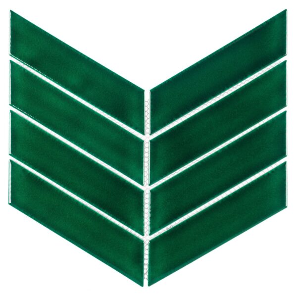 Mozaic Verde Royal Chevron Vert  31,8x22,4 cm